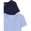 image:imageAmazon Essentials Womens RegularFit ShortSleeve TShirt Crewneck and VNeck OptionsPurpleNavy