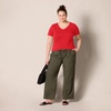 image:imageAmazon Essentials Womens RegularFit ShortSleeve TShirt Crewneck and VNeck OptionsRedWhite