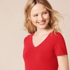 image:imageAmazon Essentials Womens RegularFit ShortSleeve TShirt Crewneck and VNeck OptionsRedWhite
