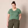 image:imageAmazon Essentials Womens RegularFit ShortSleeve TShirt Crewneck and VNeck OptionsSage GreenWhite