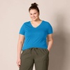image:imageAmazon Essentials Womens RegularFit ShortSleeve TShirt Crewneck and VNeck OptionsTerracottaBlue