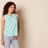 image:imageAmazon Essentials Womens Relaxed Fit Sleeveless VNeck Woven ShirtAqua Blue Poppy