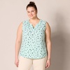 image:imageAmazon Essentials Womens Relaxed Fit Sleeveless VNeck Woven ShirtAqua Blue Poppy