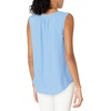 image:imageAmazon Essentials Womens Relaxed Fit Sleeveless VNeck Woven ShirtFrench Blue