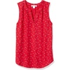 image:imageAmazon Essentials Womens Relaxed Fit Sleeveless VNeck Woven ShirtRed Leaf