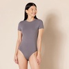 image:imageAmazon Essentials Womens Short Sleeve Stretch Cotton Jersey SlimFit TShirt Bodysuit Pack of 2BlackGrey