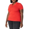 image:imageAmazon Essentials Womens ShortSleeve Polo Shirt Soft Stretch Cotton Jersey Available in Plus SizeBright Poppy Red