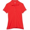 image:imageAmazon Essentials Womens ShortSleeve Polo Shirt Soft Stretch Cotton Jersey Available in Plus SizeBright Poppy Red