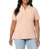 image:imageAmazon Essentials Womens ShortSleeve Polo Shirt Soft Stretch Cotton Jersey Available in Plus SizeCoral Pink