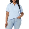 image:imageAmazon Essentials Womens ShortSleeve Polo Shirt Soft Stretch Cotton Jersey Available in Plus SizeLight Blue
