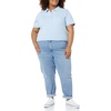 image:imageAmazon Essentials Womens ShortSleeve Polo Shirt Soft Stretch Cotton Jersey Available in Plus SizeLight Blue