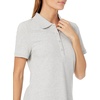 image:imageAmazon Essentials Womens ShortSleeve Polo Shirt Soft Stretch Cotton Jersey Available in Plus SizeLight Grey Heather