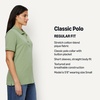 image:imageAmazon Essentials Womens ShortSleeve Polo Shirt Soft Stretch Cotton Jersey Available in Plus SizeSage Green