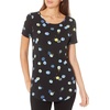 image:imageAmazon Essentials Womens ShortSleeve Scoopneck Tunic Tops Pack of 2Black FloralBright Blue