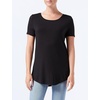 image:imageAmazon Essentials Womens ShortSleeve Scoopneck Tunic Tops Pack of 2BlackCharcoal Heather