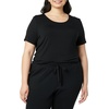 image:imageAmazon Essentials Womens ShortSleeve Scoopneck Tunic Tops Pack of 2BlackDark Pink