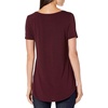 image:imageAmazon Essentials Womens ShortSleeve Scoopneck Tunic Tops Pack of 2Bright PinkBurgundy