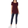 image:imageAmazon Essentials Womens ShortSleeve Scoopneck Tunic Tops Pack of 2Bright PinkBurgundy