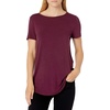 image:imageAmazon Essentials Womens ShortSleeve Scoopneck Tunic Tops Pack of 2BurgundyDark Olive