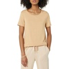 image:imageAmazon Essentials Womens ShortSleeve Scoopneck Tunic Tops Pack of 2Charcoal HeatherLight Camel