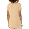 image:imageAmazon Essentials Womens ShortSleeve Scoopneck Tunic Tops Pack of 2Charcoal HeatherLight Camel
