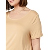 image:imageAmazon Essentials Womens ShortSleeve Scoopneck Tunic Tops Pack of 2Charcoal HeatherLight Camel