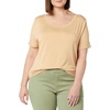 image:imageAmazon Essentials Womens ShortSleeve Scoopneck Tunic Tops Pack of 2Charcoal HeatherLight Camel
