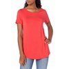 image:imageAmazon Essentials Womens ShortSleeve Scoopneck Tunic Tops Pack of 2Charcoal HeatherRed