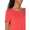 image:imageAmazon Essentials Womens ShortSleeve Scoopneck Tunic Tops Pack of 2Charcoal HeatherRed