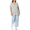 image:imageAmazon Essentials Womens ShortSleeve Scoopneck Tunic Tops Pack of 2Light Grey HeatherTomato Red