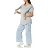image:imageAmazon Essentials Womens ShortSleeve Scoopneck Tunic Tops Pack of 2Light Grey HeatherTomato Red