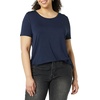 image:imageAmazon Essentials Womens ShortSleeve Scoopneck Tunic Tops Pack of 2NavyLime Green