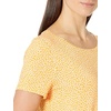 image:imageAmazon Essentials Womens ShortSleeve Scoopneck Tunic Tops Pack of 2NavyYellow Tulips