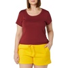 image:imageAmazon Essentials Womens SlimFit CapSleeve Scoop Neck TShirtBurgundyCharcoal Heather