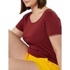 image:imageAmazon Essentials Womens SlimFit CapSleeve Scoop Neck TShirtBurgundyCharcoal Heather