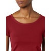 image:imageAmazon Essentials Womens SlimFit CapSleeve Scoop Neck TShirtBurgundyCharcoal Heather