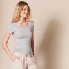 image:imageAmazon Essentials Womens SlimFit CapSleeve Scoop Neck TShirtCharcoal HeatherLight Grey Heather