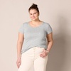 image:imageAmazon Essentials Womens SlimFit CapSleeve Scoop Neck TShirtCharcoal HeatherLight Grey Heather
