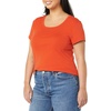image:imageAmazon Essentials Womens SlimFit CapSleeve Scoop Neck TShirtCharcoal HeatherTomato Red