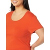 image:imageAmazon Essentials Womens SlimFit CapSleeve Scoop Neck TShirtCharcoal HeatherTomato Red