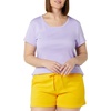 image:imageAmazon Essentials Womens SlimFit CapSleeve Scoop Neck TShirtWhiteLavender