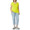 image:imageAmazon Essentials Womens SlimFit CapSleeve Scoop Neck TShirtWhiteLemon Yellow