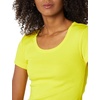 image:imageAmazon Essentials Womens SlimFit CapSleeve Scoop Neck TShirtWhiteLemon Yellow