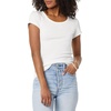image:imageAmazon Essentials Womens SlimFit CapSleeve Scoop Neck TShirtWhiteLime Green