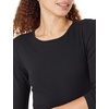 image:imageAmazon Essentials Womens SlimFit Long Sleeve Rib Knit Crew Neck Top Pack of 2Black
