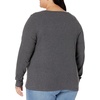 image:imageAmazon Essentials Womens SlimFit Long Sleeve Rib Knit Crew Neck Top Pack of 2BlackCharcoal Heather