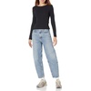 image:imageAmazon Essentials Womens SlimFit Long Sleeve Rib Knit Crew Neck Top Pack of 2BlackOffwhite