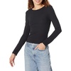 image:imageAmazon Essentials Womens SlimFit Long Sleeve Rib Knit Crew Neck Top Pack of 2BlackOffwhite