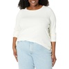 image:imageAmazon Essentials Womens SlimFit Long Sleeve Rib Knit Crew Neck Top Pack of 2BlackOffwhite