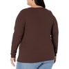image:imageAmazon Essentials Womens SlimFit Long Sleeve Rib Knit Crew Neck Top Pack of 2Eggshell WhiteEspresso
